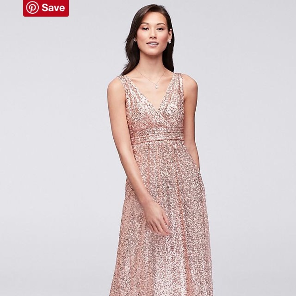 V Neck Sequin Dress